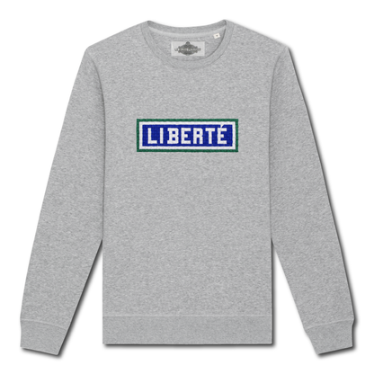 SWEAT BRODÉ LIBERTÉ - GRIS
