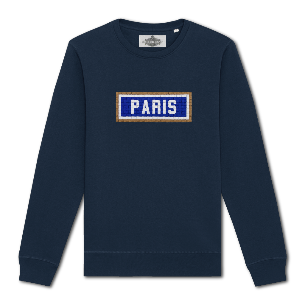 SWEAT BRODÉ PARIS - NAVY