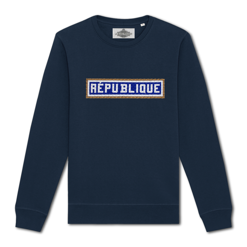 SWEAT BRODÉ RÉPUBLIQUE - NAVY