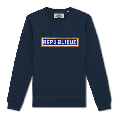 SWEAT BRODÉ RÉPUBLIQUE - NAVY