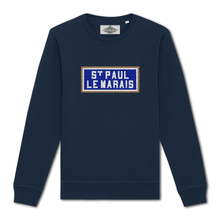 Load image into Gallery viewer, Sweat brodé St Paul Le Marais - Navy
