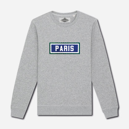Paris embroidered sweatshirt - Heather Grey