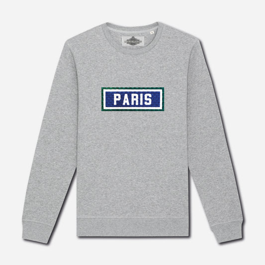 SWEAT BRODÉ PARIS - GRIS