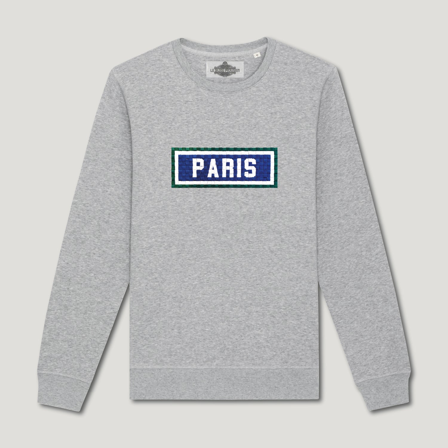 ÉPINE PARIS embroidery sweat gray×white epine（エピヌ）の「EPINE