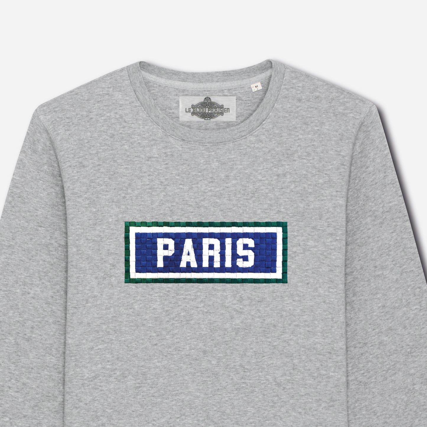 Paris embroidered sweatshirt - Heather Grey