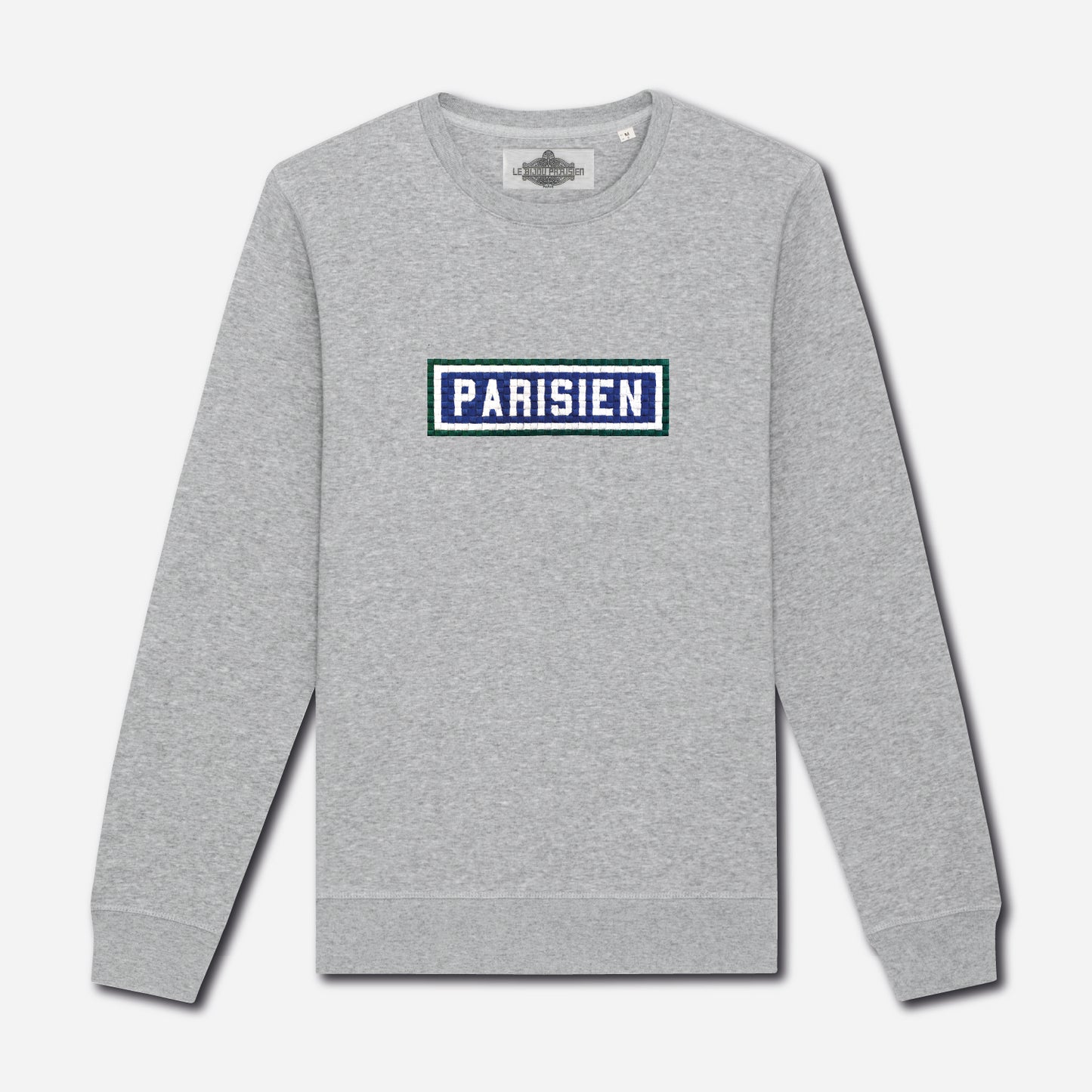 Paris embroidered sweatshirt - Heather Grey
