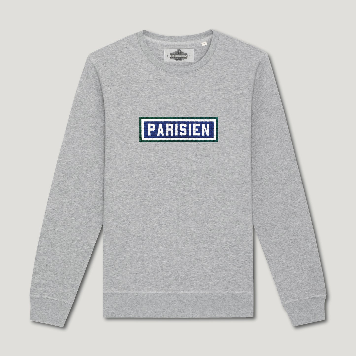 SWEAT BRODÉ PARISIEN - GRIS
