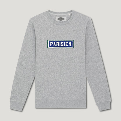 SWEAT BRODÉ PARISIEN - GRIS