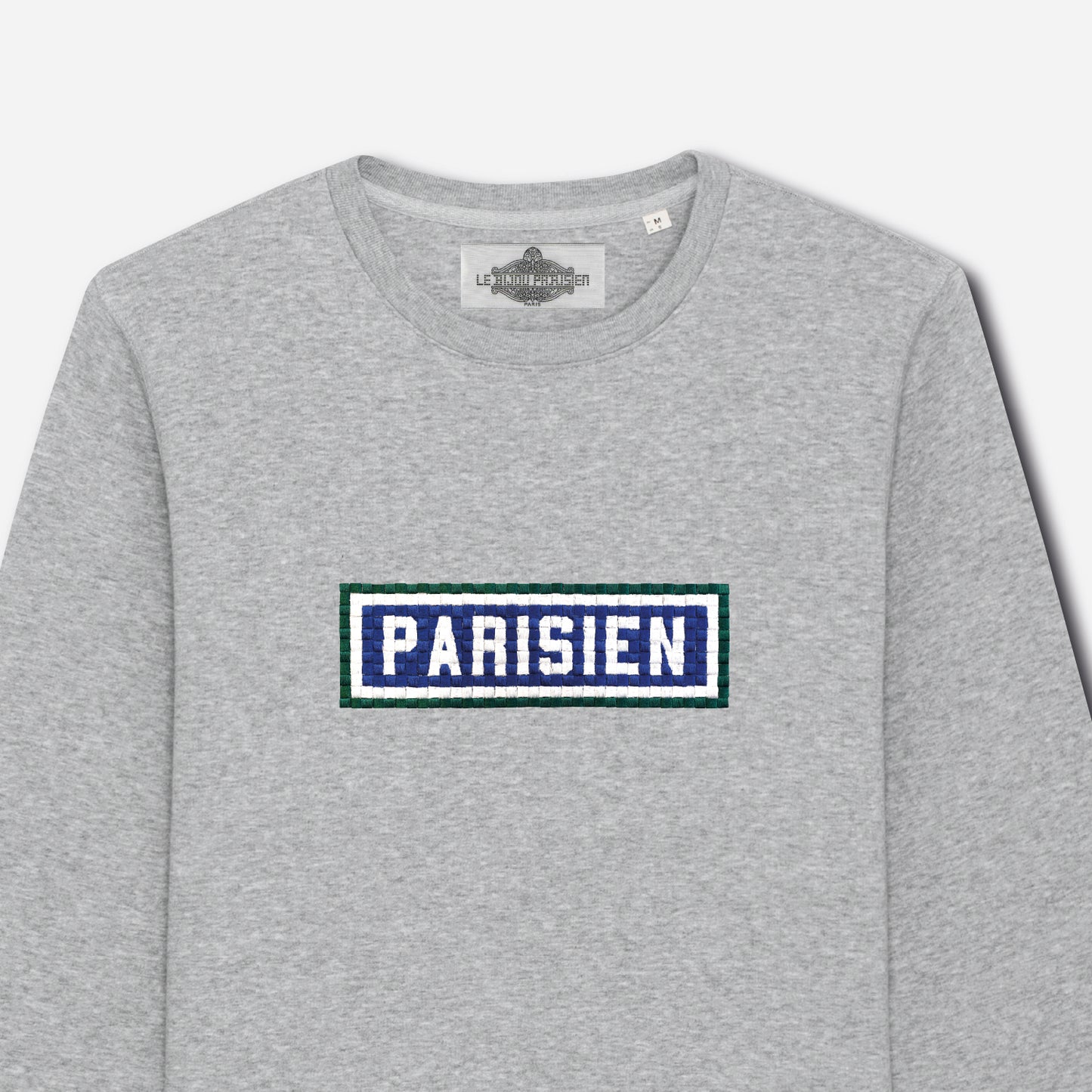 Paris embroidered sweatshirt - Heather Grey