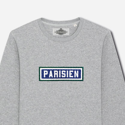 Paris embroidered sweatshirt - Heather Grey