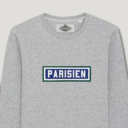 SWEAT BRODÉ PARISIEN - GRIS
