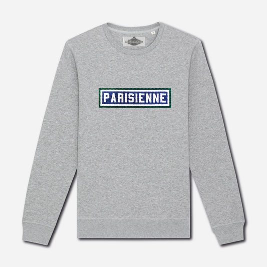 SWEAT BRODÉ PARISIENNE - GRIS