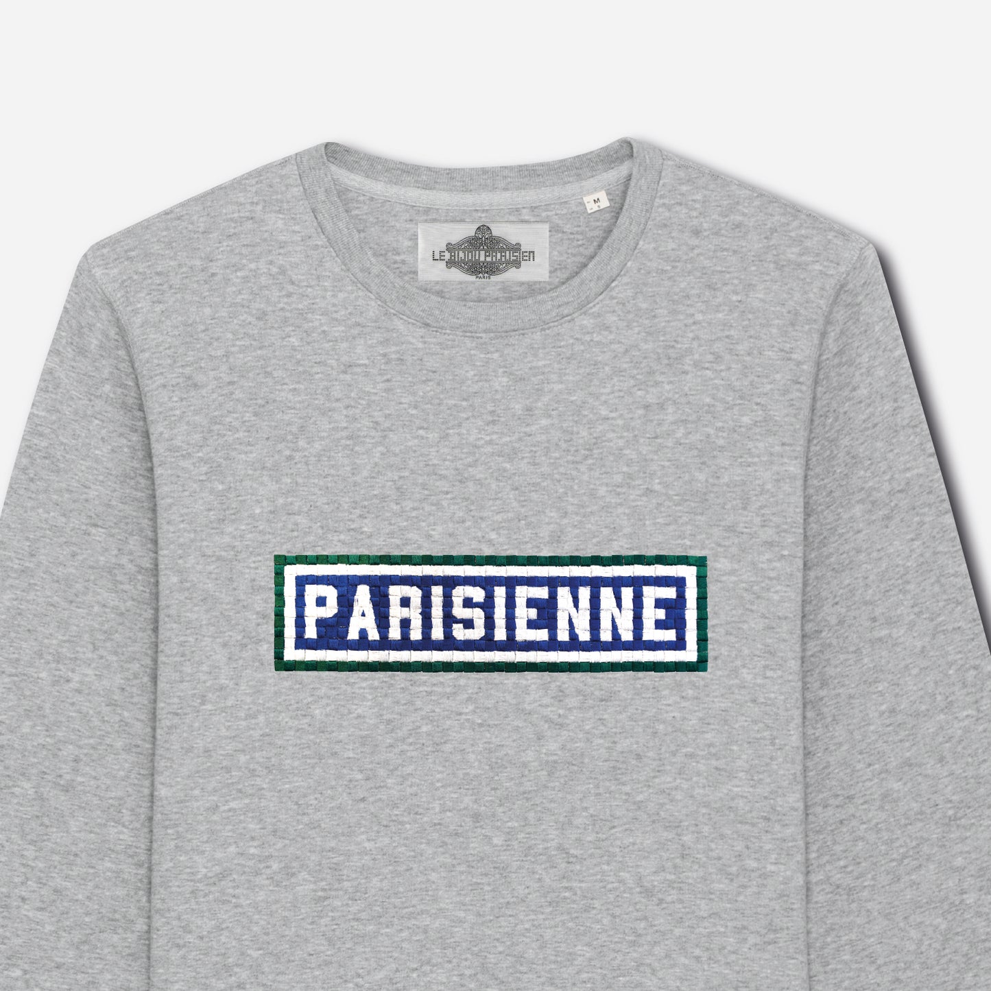 SWEAT BRODÉ PARISIENNE - GRIS
