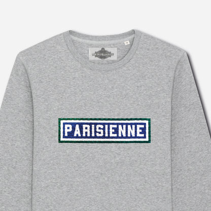 SWEAT BRODÉ PARISIENNE - GRIS