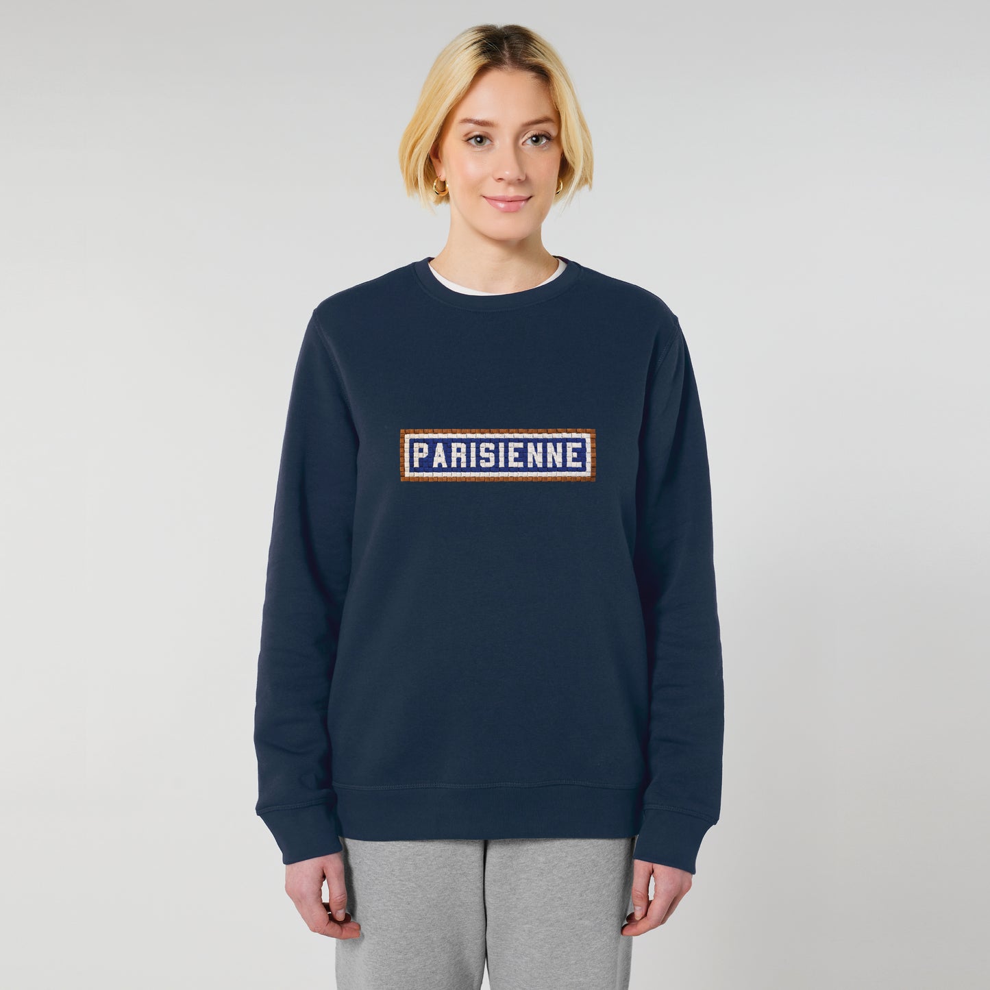SWEAT BRODÉ PARISIENNE - NAVY