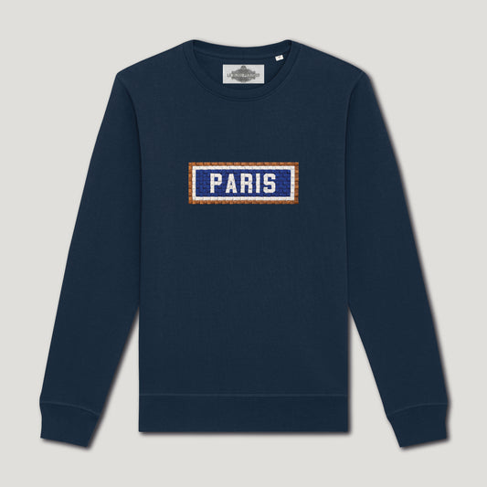 SWEAT BRODÉ PARIS - NAVY