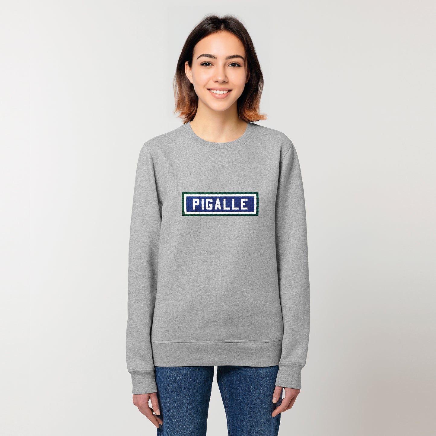 SWEAT BRODÉ PIGALLE - GRIS