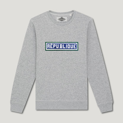 SWEAT BRODÉ RÉPUBLIQUE - GRIS