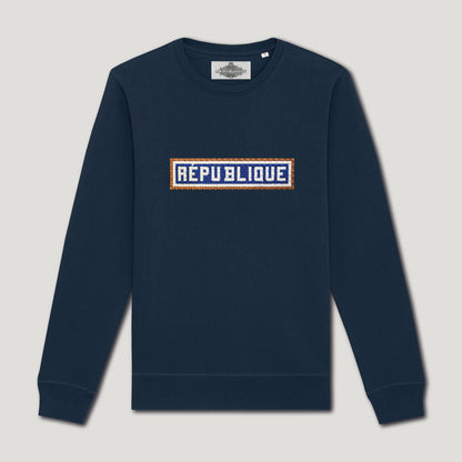 Republic Embroidered Sweatshirt - Navy