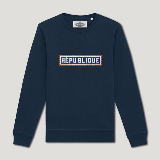 SWEAT BRODÉ RÉPUBLIQUE - NAVY