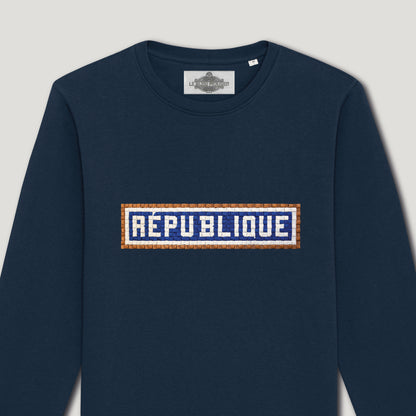 Republic Embroidered Sweatshirt - Navy