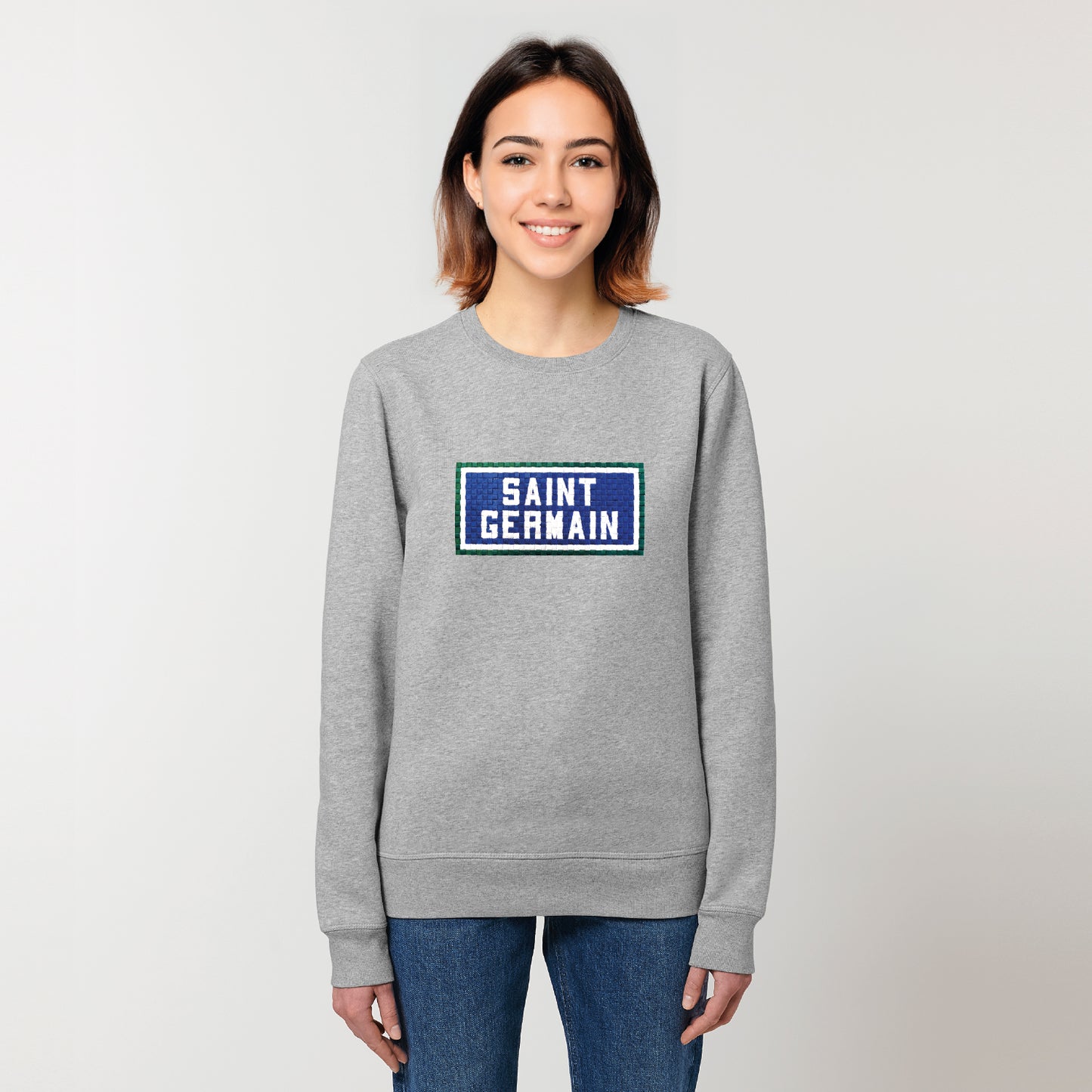 SWEAT BRODÉ SAINT GERMAIN - GRIS