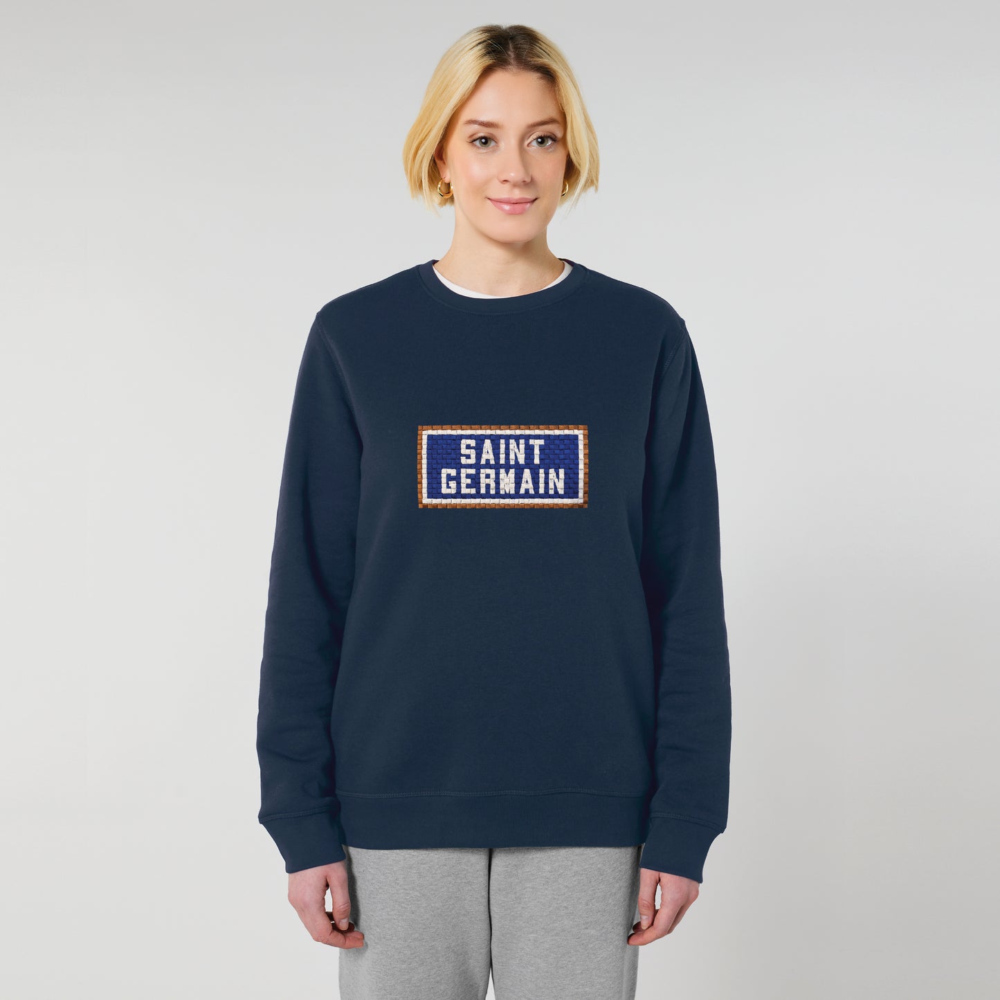 SWEAT BRODÉ SAINT GERMAIN - NAVY