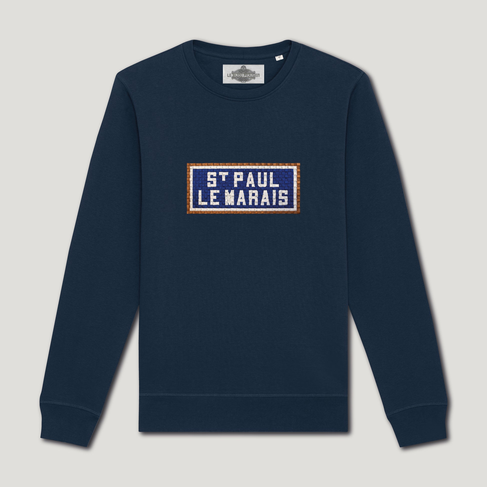 SWEAT BRODÉ SAINT PAUL LE MARAIS NAVY – - Main Image
