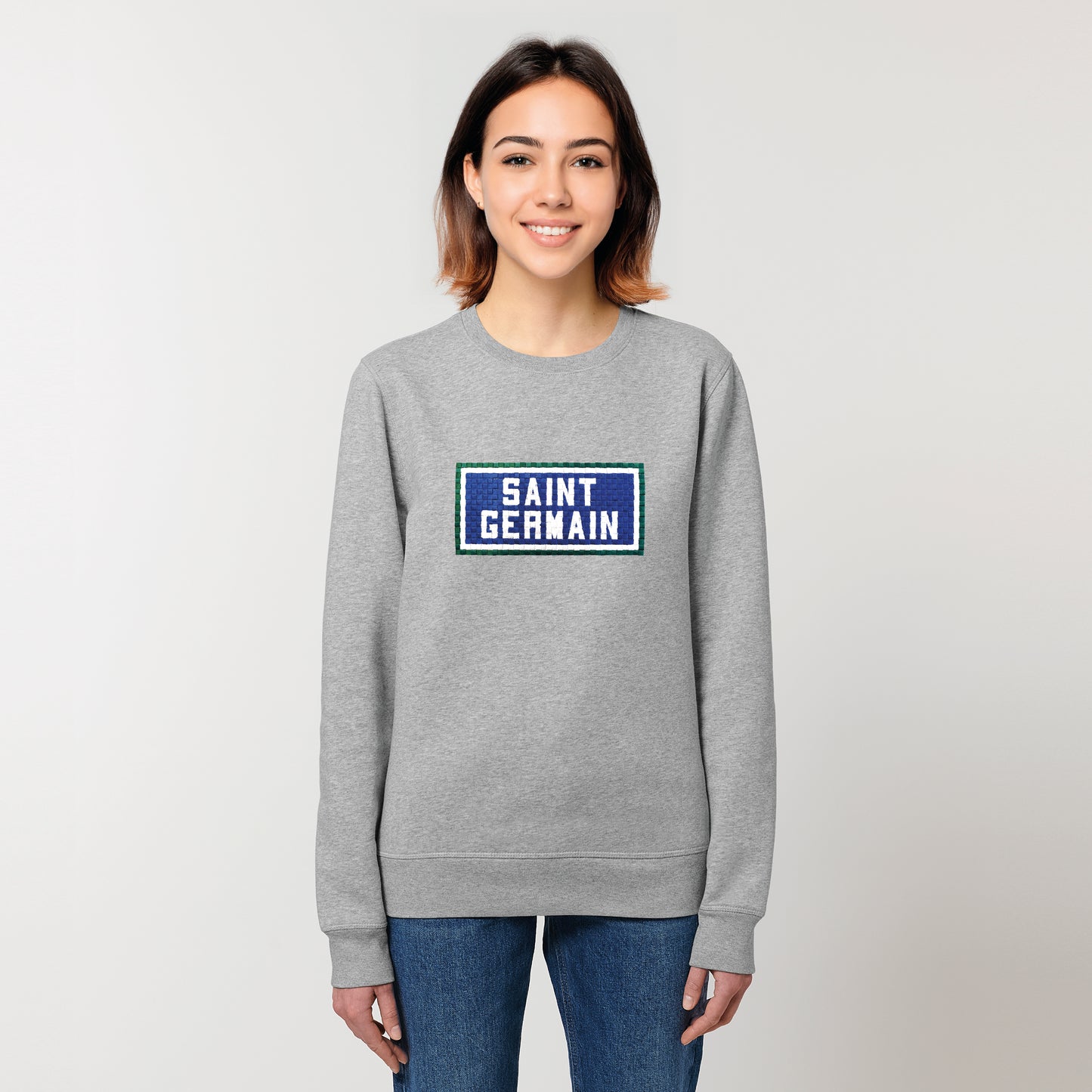 SWEAT BRODÉ SAINT GERMAIN - GRIS