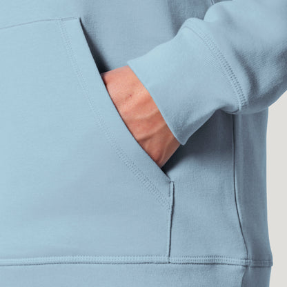 SWEAT SHIRT CAPUCHE COTON BIO BRODÉ - PARIS - BLEU CIEL