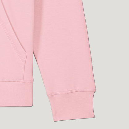 SWEAT SHIRT CAPUCHE COTON BIO BRODÉ - PARIS - ROSE