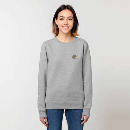 SWEAT BRODÉ BONJOUR PARIS CROISSANT - GRIS