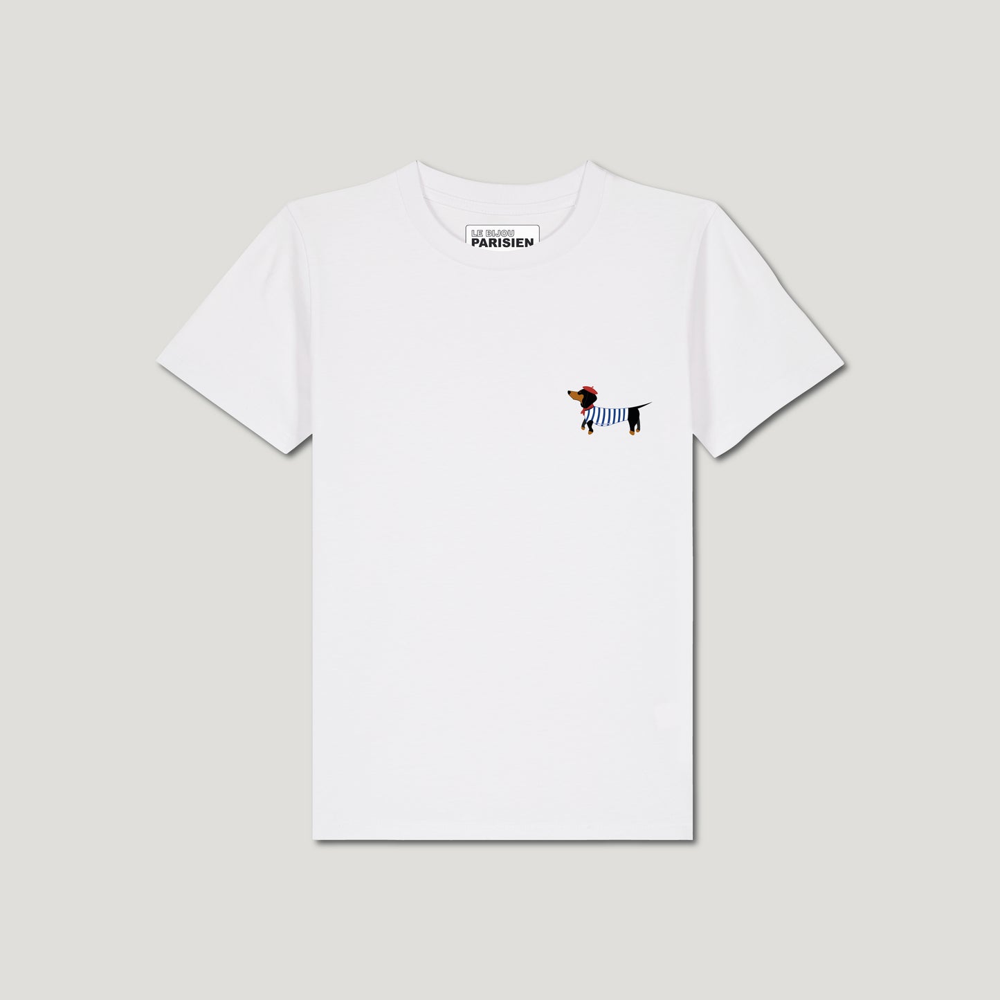 T-SHIRT ENFANT COTON BIO – TECKEL - BLANC