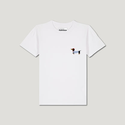 T-SHIRT ENFANT COTON BIO – TECKEL - BLANC