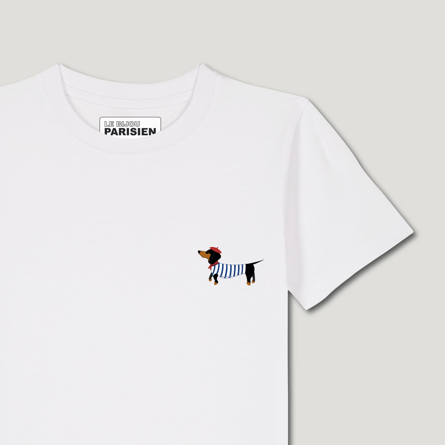 T-SHIRT ENFANT COTON BIO – TECKEL - BLANC