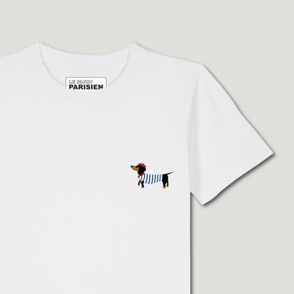 T-SHIRT ENFANT COTON BIO – TECKEL - BLANC