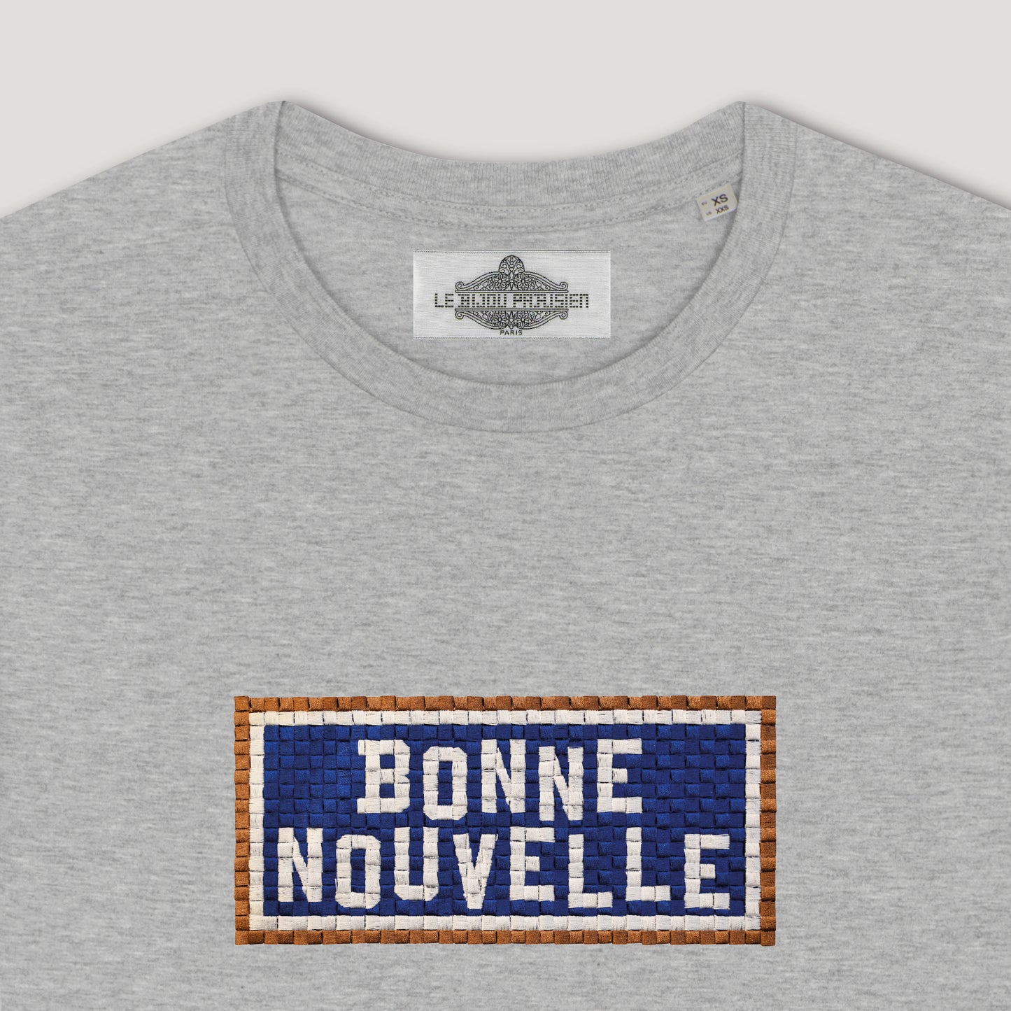 Good News Embroidered T-Shirt - Grey