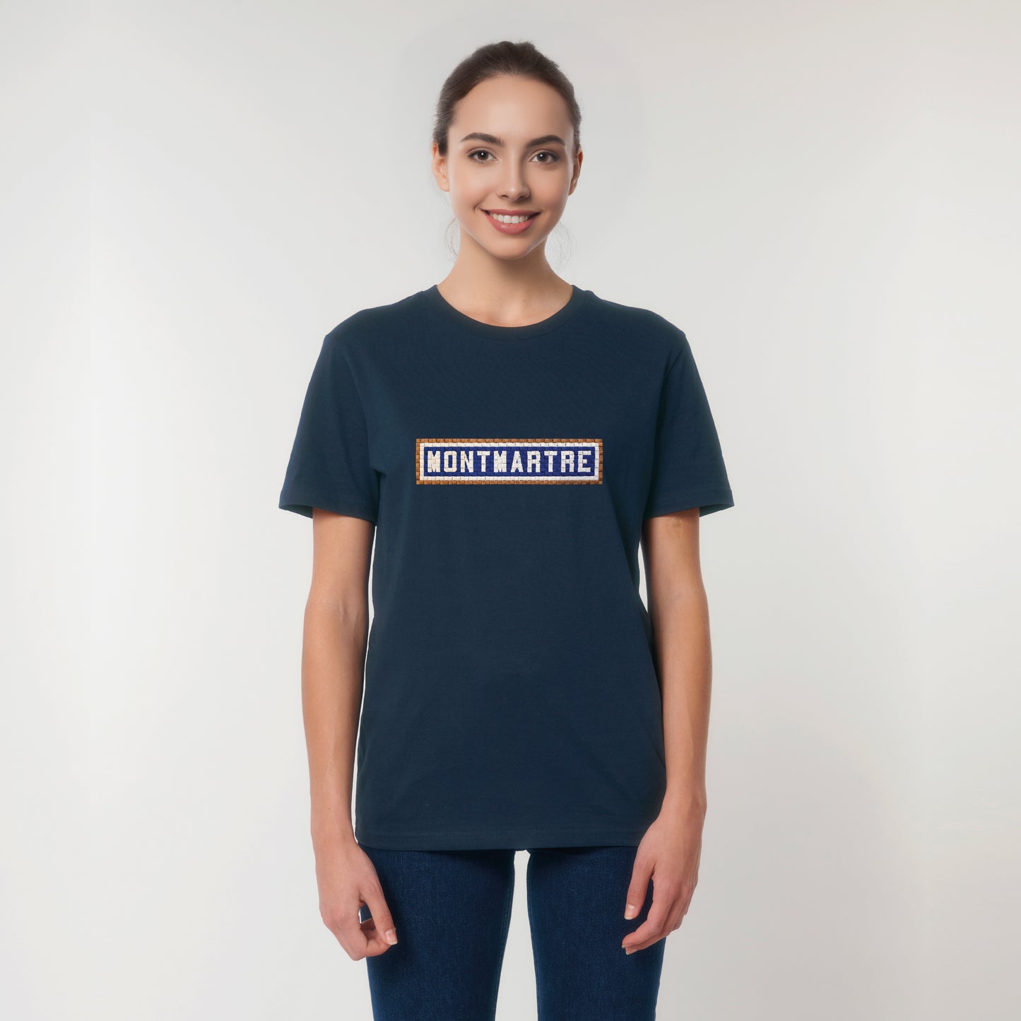 T-SHIRT BRODÉ MONTMARTRE - NAVY