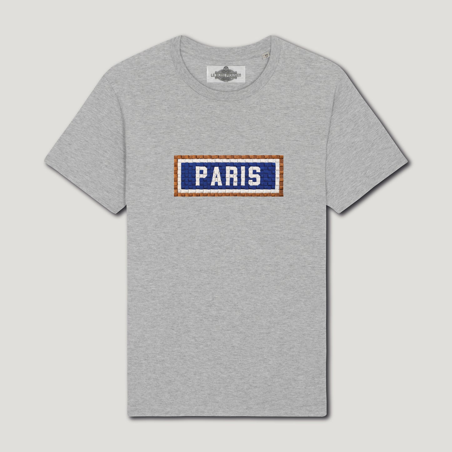 T-SHIRT BRODÉ PARIS - GRIS