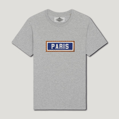 T-SHIRT BRODÉ PARIS - GRIS