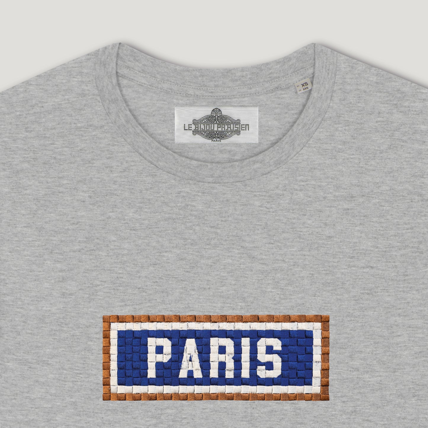 T-SHIRT BRODÉ PARIS - GRIS