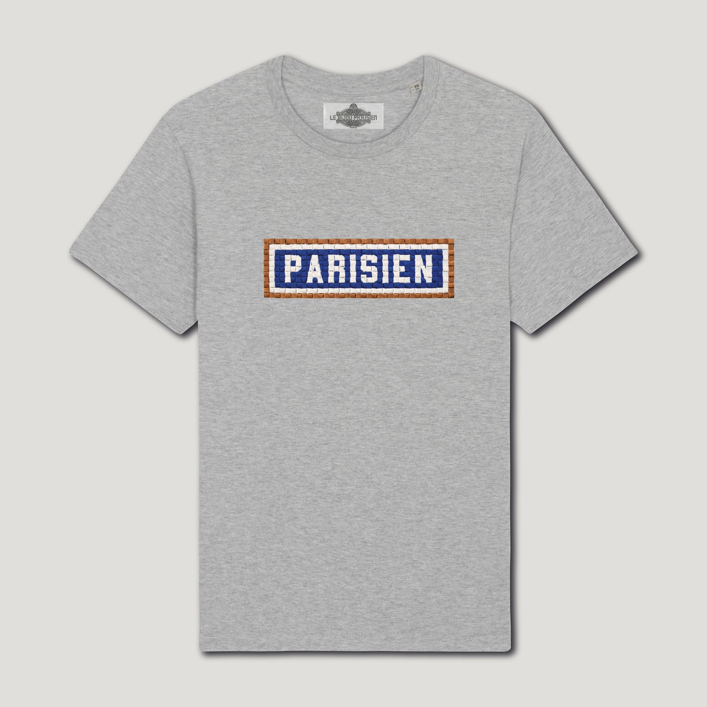 T-SHIRT BRODÉ PARISIEN - GRIS