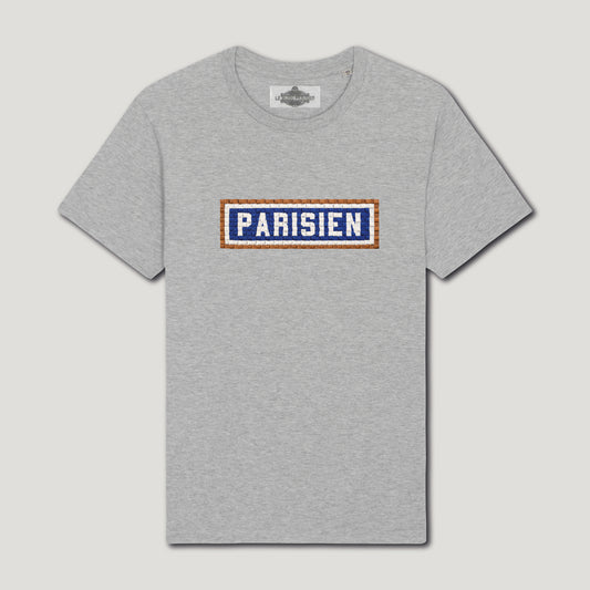 T-SHIRT BRODÉ PARISIEN - GRIS