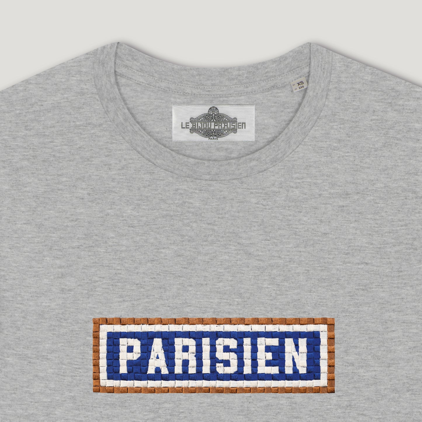 T-SHIRT BRODÉ PARISIEN - GRIS