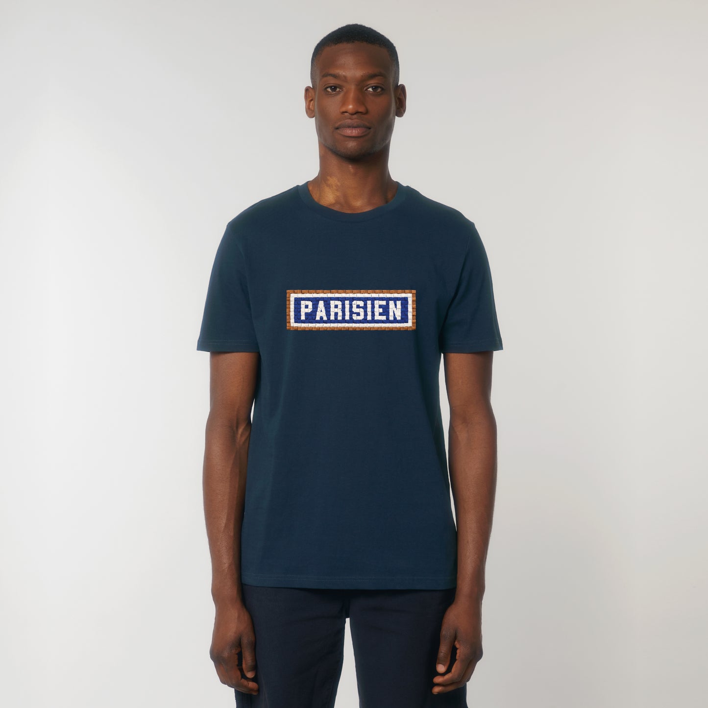 T-SHIRT BRODÉ PARISIEN NAVY - Main Image
