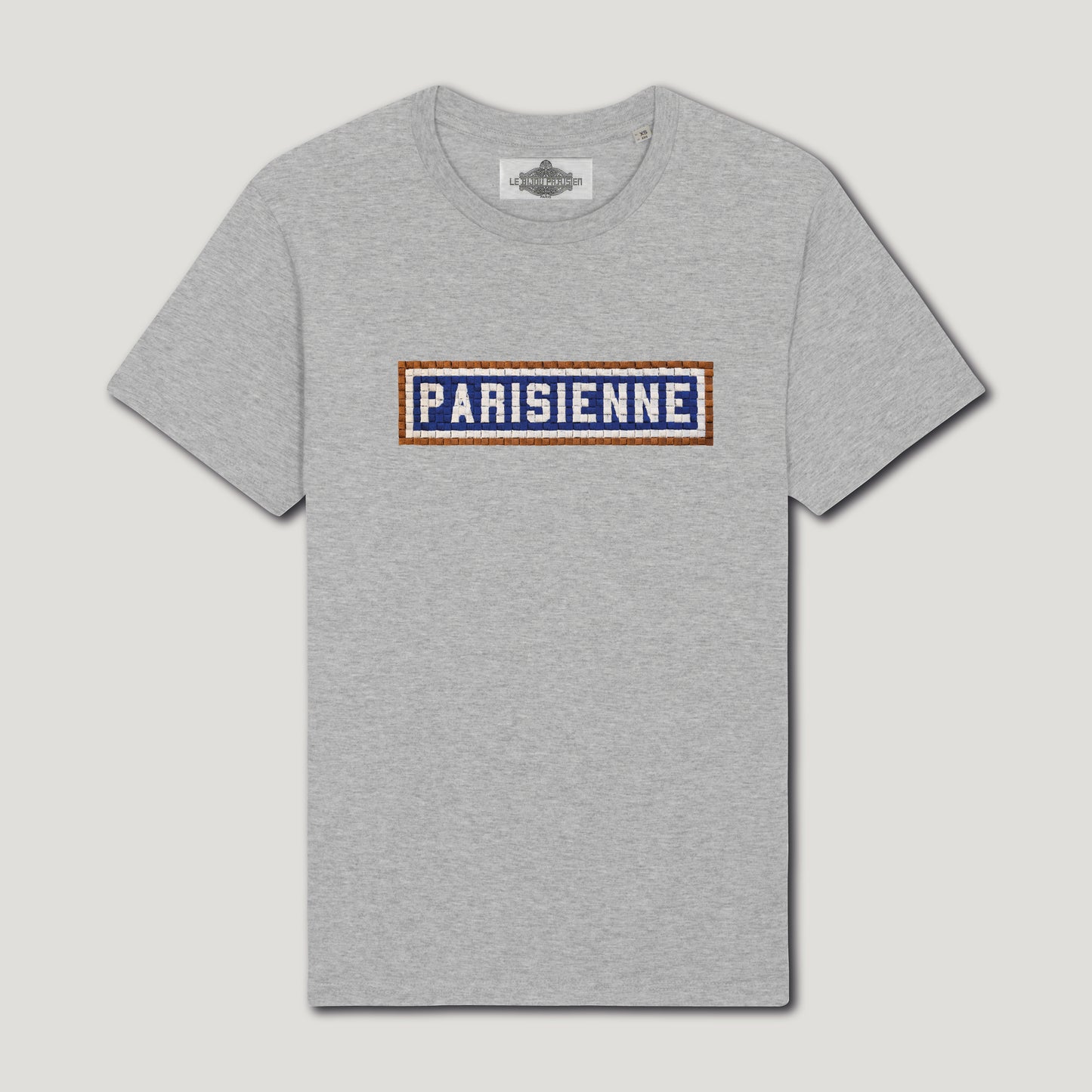 T-SHIRT BRODÉ PARISIENNE - GRIS