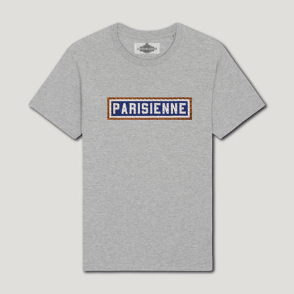T-SHIRT BRODÉ PARISIENNE - GRIS
