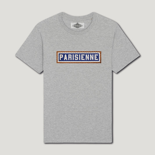 T-SHIRT BRODÉ PARISIENNE - GRIS