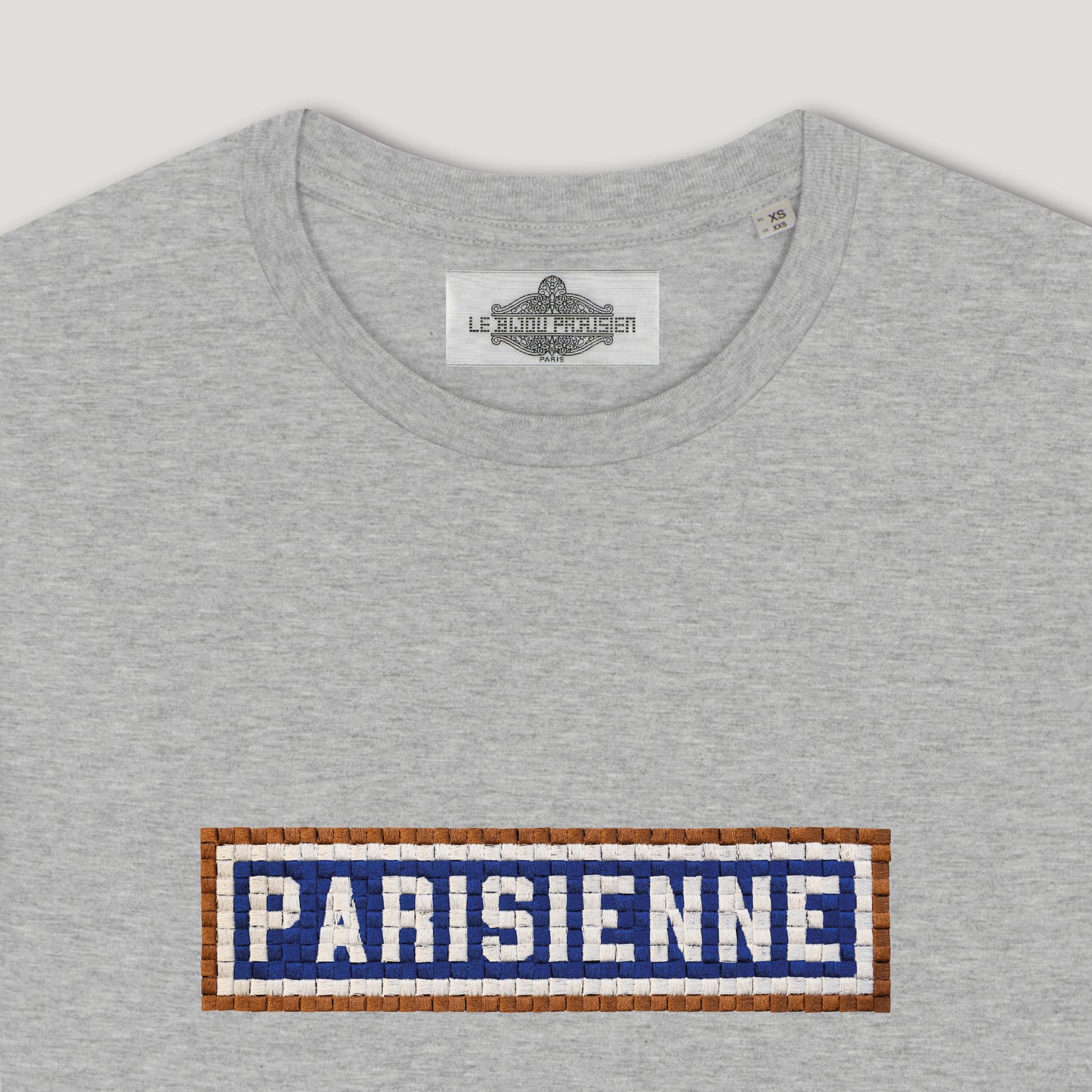 T-SHIRT BRODÉ PARISIENNE - GRIS
