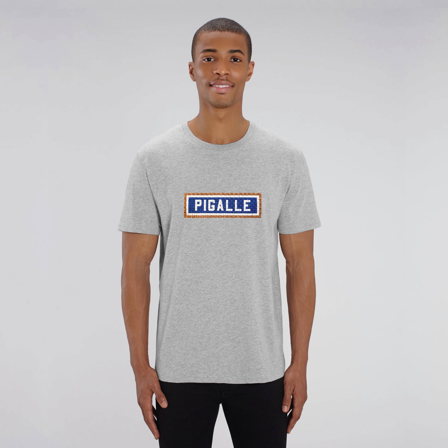 Liberty Embroidered T-Shirt - Grey